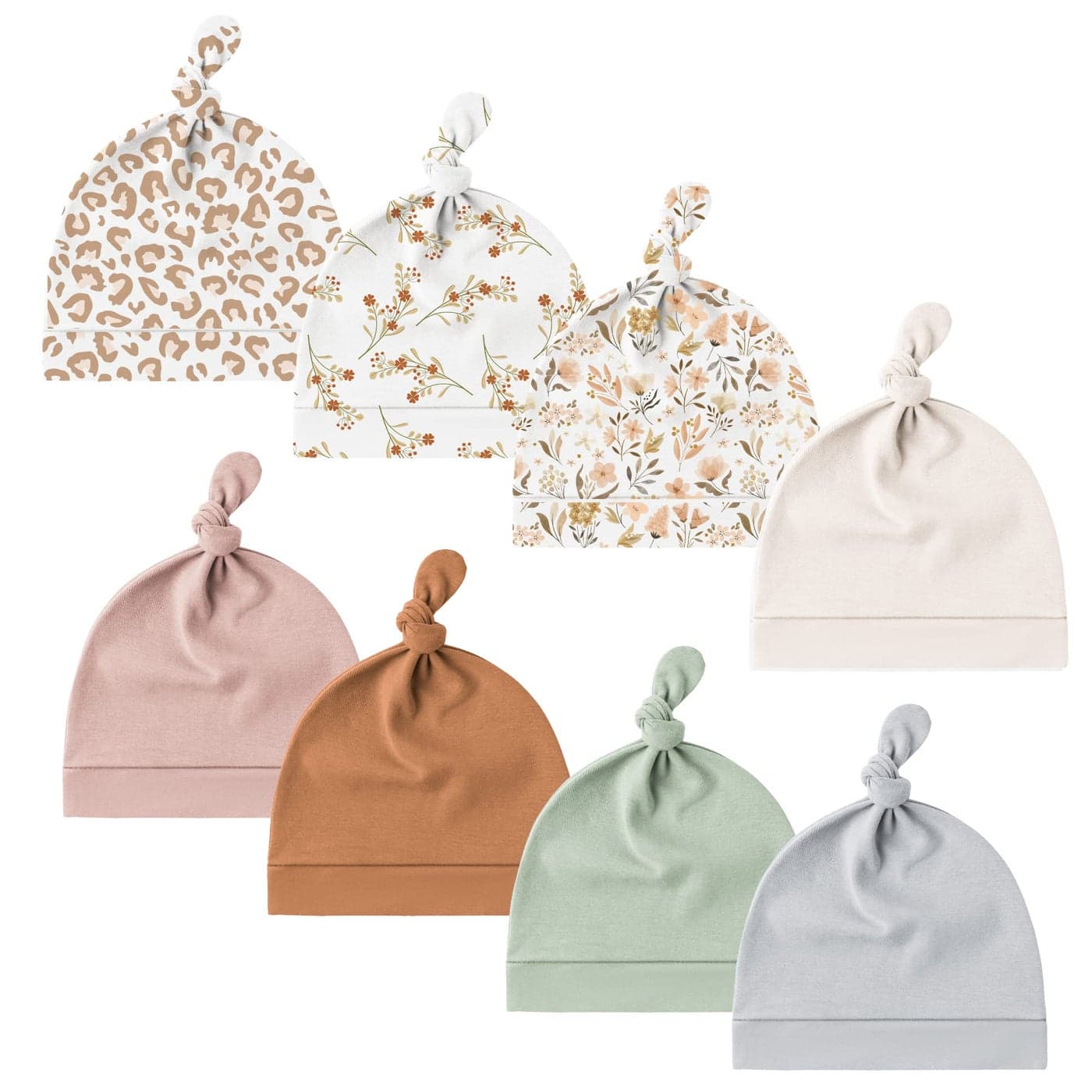 Konssy 8 Pack Baby Newborn Hats Set Knot Beanie Hats Soft for Infant Baby Girls Boys Caps 06 Months