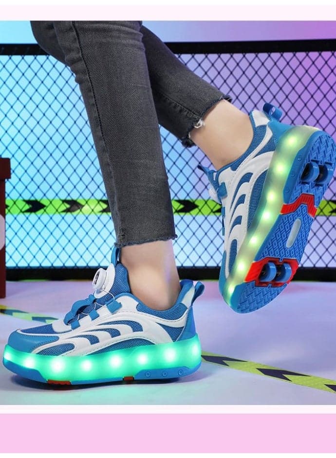 LED Flash Light Sneaker Skate Shoes with Wheels USB Charging Roller Skates Shoes
