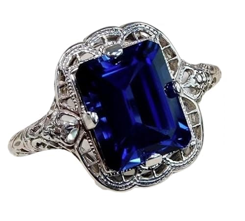 Yuren Elegant Huge Natural 35Ct Tanzanite 925 Silver Sapphire Ring Women Wedding Engagement Size 610 US code 10