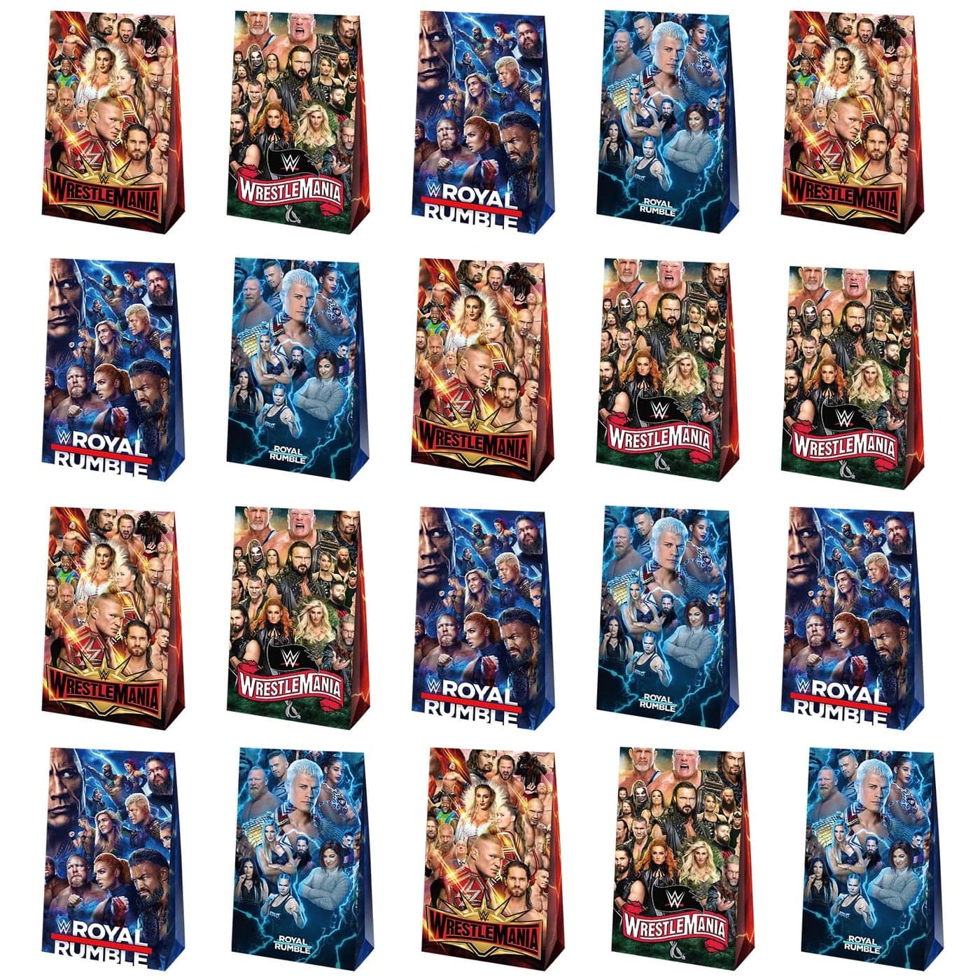 Optiacan 20pcs Wrestling Goodie Bags Wrestling Themed Party Bags for Boys Girls Kids Party Decorations Wrestling