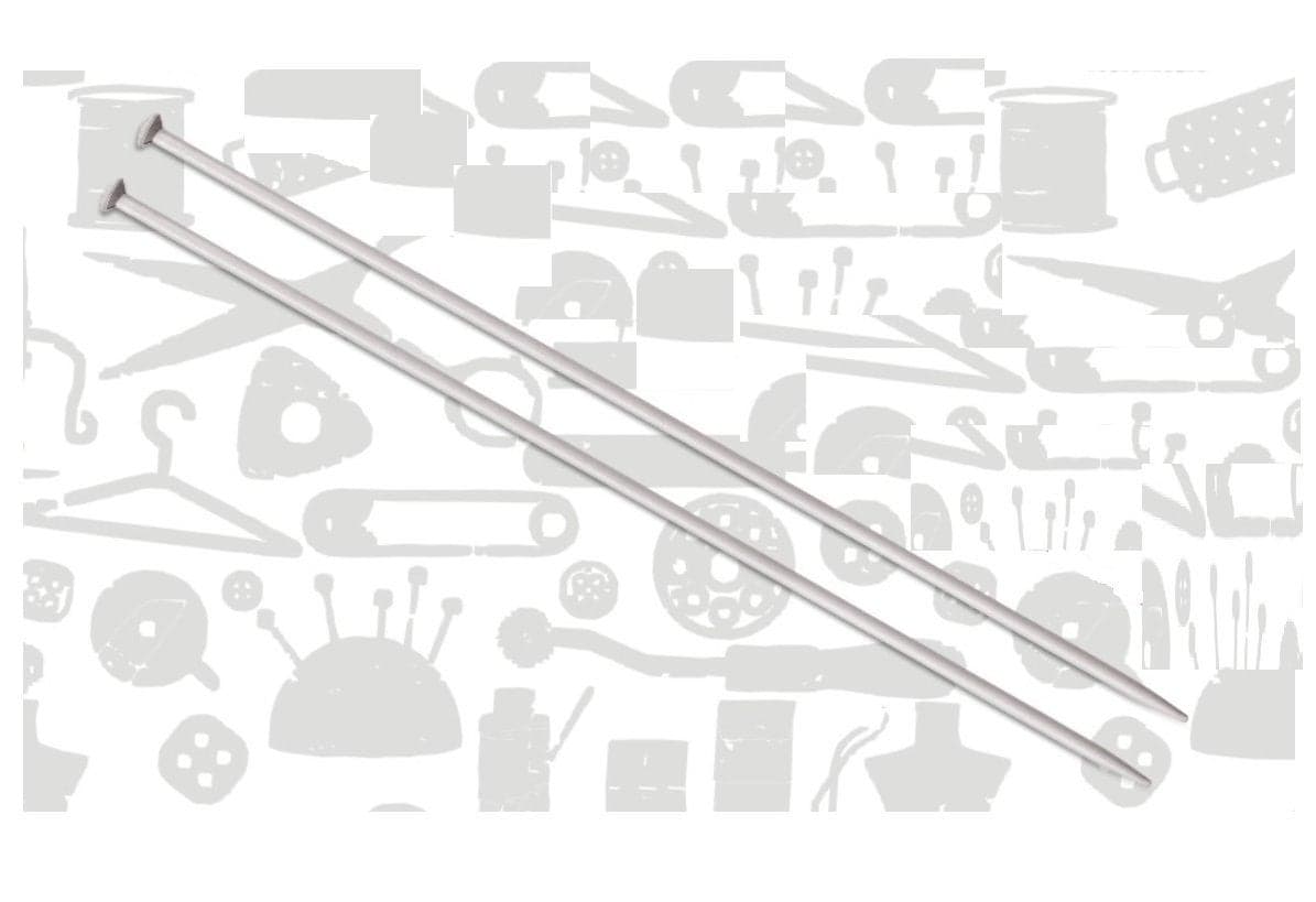 Round Knob Knitting Needle Aluminium Size 7 to 12 Set of Two Needles for Each Size Length 35 cms with Knitting Pin case