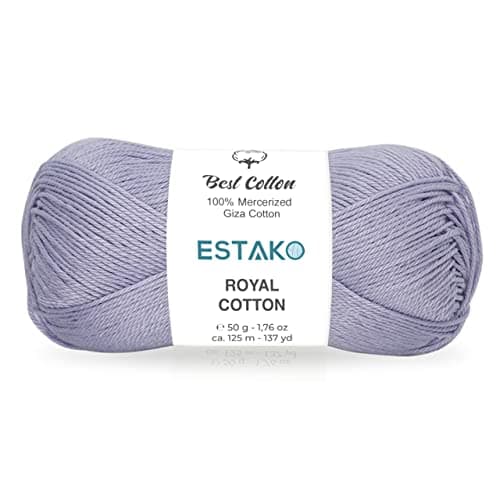 Estako Royal Cotton 100 Mercerized Giza Cotton Yarn Soft Super Fino 1 for Crochet and Knitting 176 Oz 50g 137 Yrds 125m 5071