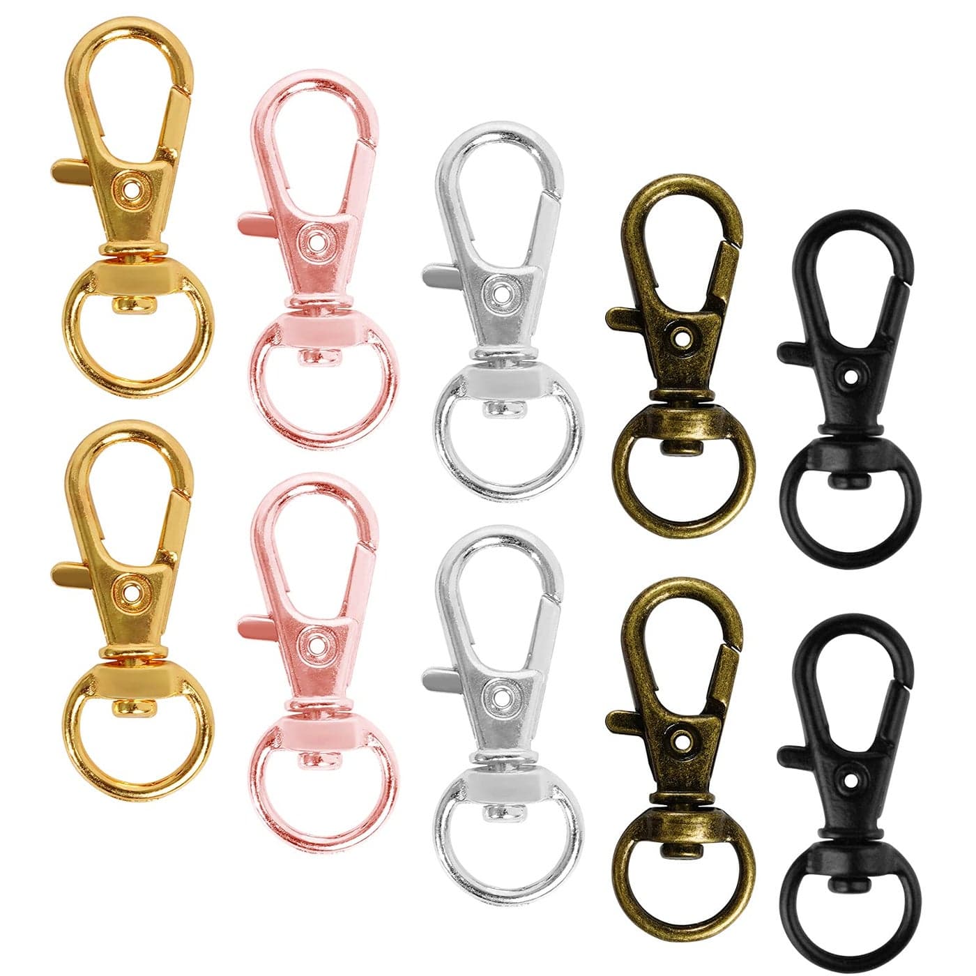 50 pcs Swivel Clasps Lanyard Snap Hookcnomg Metal Swivel Lanyard Snap Hook Lobster Claw Clasp MultiColor