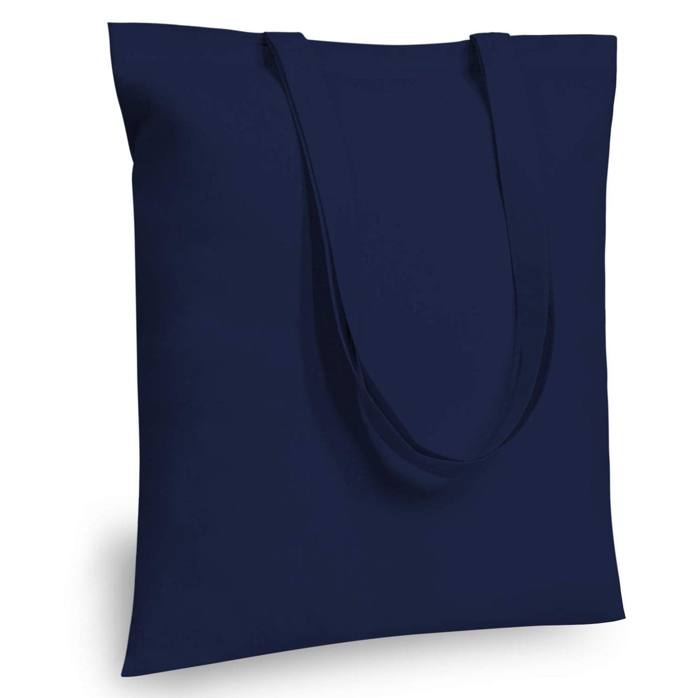 TOPDesign 12Pack Economical 16x15 Navy Blue Cotton Tote Bag Lightweight Medium Reusable Grocery Shopping Cloth Bags Suitable for DIY Advertising Promotion Gift Activity