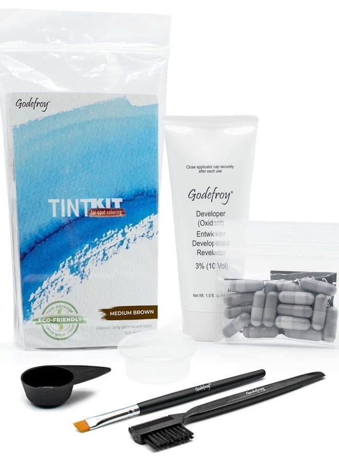 Professional Hair Color Tint Kit, Medium Brown, 20 Applications
