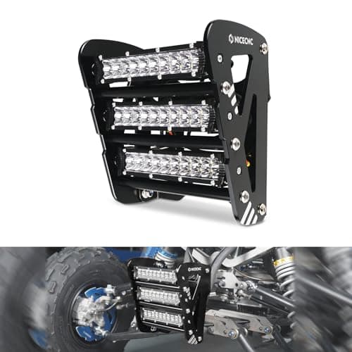 NICECNC 60W Front Bumper Protector with Headlight Kits Compatible with Yamaha Raptor 700 2013-2026, Raptor 700R 2013-2026