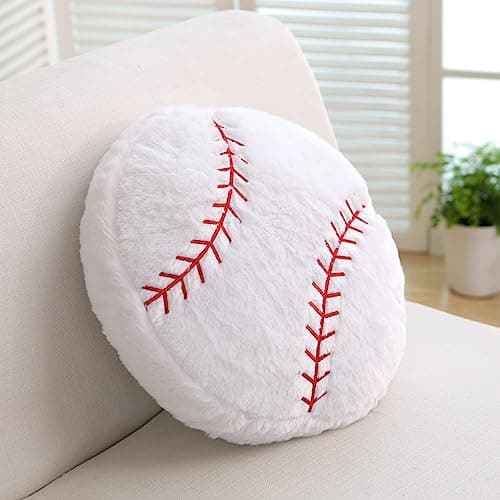 18inch Baseball Plush Pillow Soft Fluffy Stuffed Throw Pillows Toy Durable Baseball Plush ToysHome Decor Cushionfor Kids Boy Girls Children Sports Toy Gift Baseball