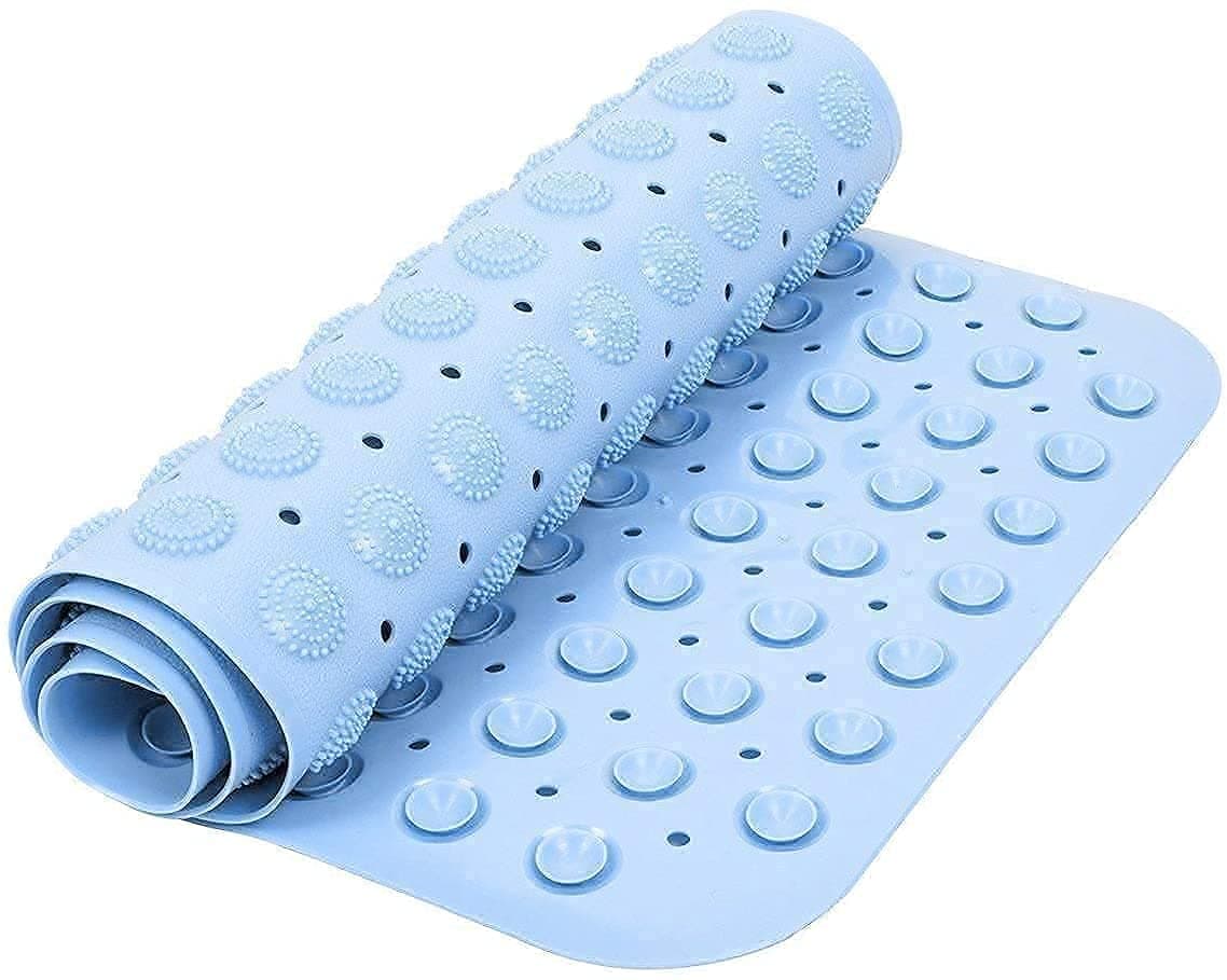 TAGPR Bathroom mat Anti Skid Rectangle Blue (70 X 35) Silicone