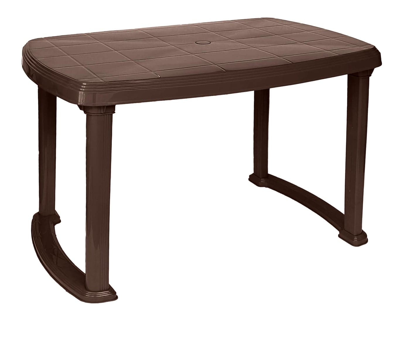 EASYDAY Arjun Plastic Dining Table for Restaurant, Home, Study, Cafetaria | Plastic Table for Kids/Glossy Finish Multipurpose Table for Indoor & Outdoor Use(Globus Brown)