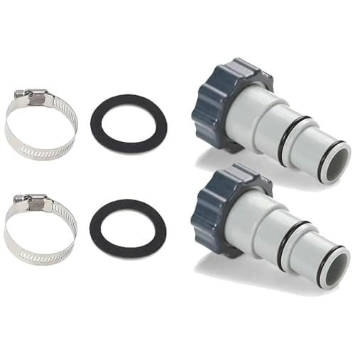 TonGass (2-Pack) Replacement Threaded to Clamp Style Hose Adapter for Intex Pool Sets with 1.5 and 1.25-Inch Hose Fits Filter Pumps, Chlorine Generators, Salt Systems with Threaded Hoses Connections