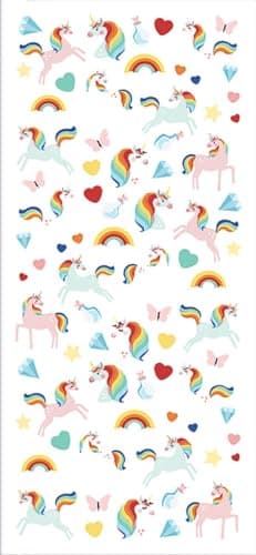 Playhouse Micro Mini Glitter Accent Sticker Sheet for Crafts Trading Collecting Rainbow Unicorns 1 Pack