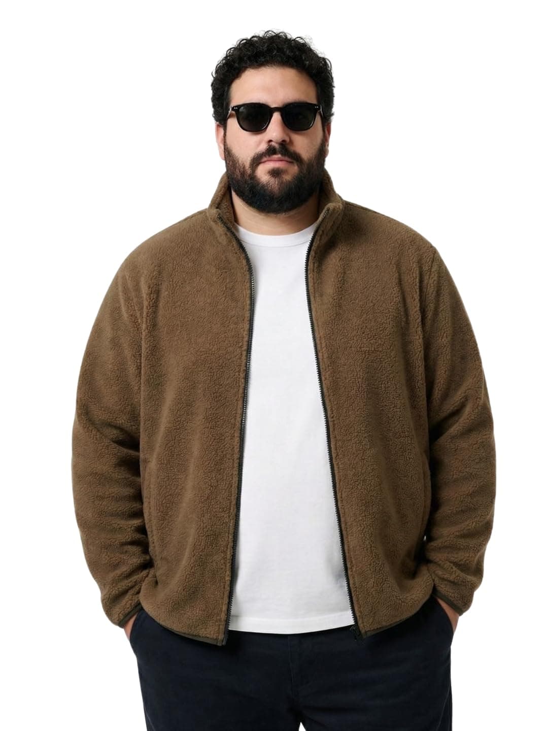 UNSTD Men Plus Size Fleece Jacket 4XL–9XL | Full Zip Winter Jacket | Warm & Comfortable