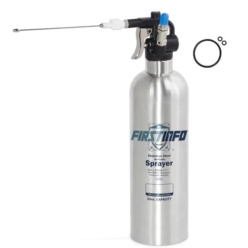 FIRSTINFO A1636 Patented Max. Pressure 110 psi / 650ml Stainless Steel Canister Aerosol Refillable Fluid Spray Can/Pneumatic Compressed Air Sprayer