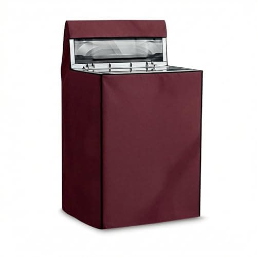 Star Weaves Top Load Fully Automatic Washing Machine Cover for 6 kg, 6.5 kg, 7kg & 7.5 kg | Waterproof & Dustproof Polyester Fabric with Zipper | Protective Cover for Washing Machine (Maroon,59X59X86)