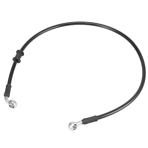 Motoforti Universal 70cm 27.56" Motorcycle Brake Clutch Oil Hose Line Pipe Hydraulic Reinforced Stainless Steel Braided Black