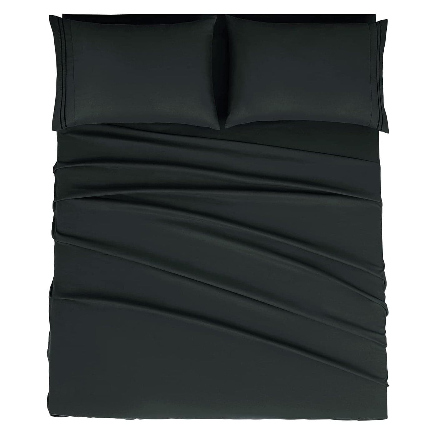 Mejoroom Queen Size Sheet Set Hotel Luxury 1800 Bedding Sheets Pillowcases Deep Pocket Fitted Sheet Soft Breathable Wrinkle Fade Resistant 4 Piece Queen Black