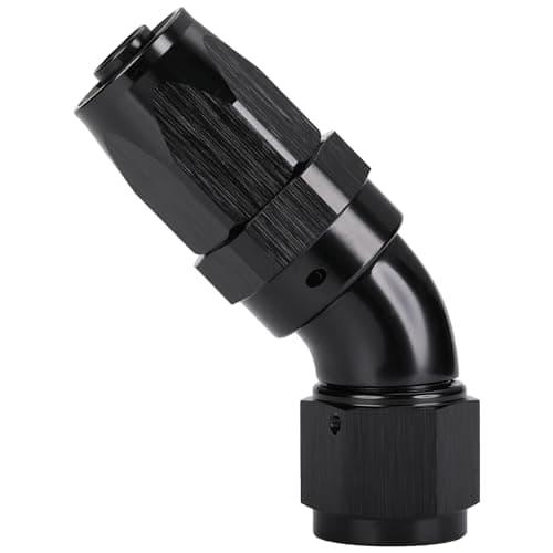 Podavelle 8AN 45 Degree Elbow Swivel Hose End Full Flow Fitting Adapter Aluminum Black
