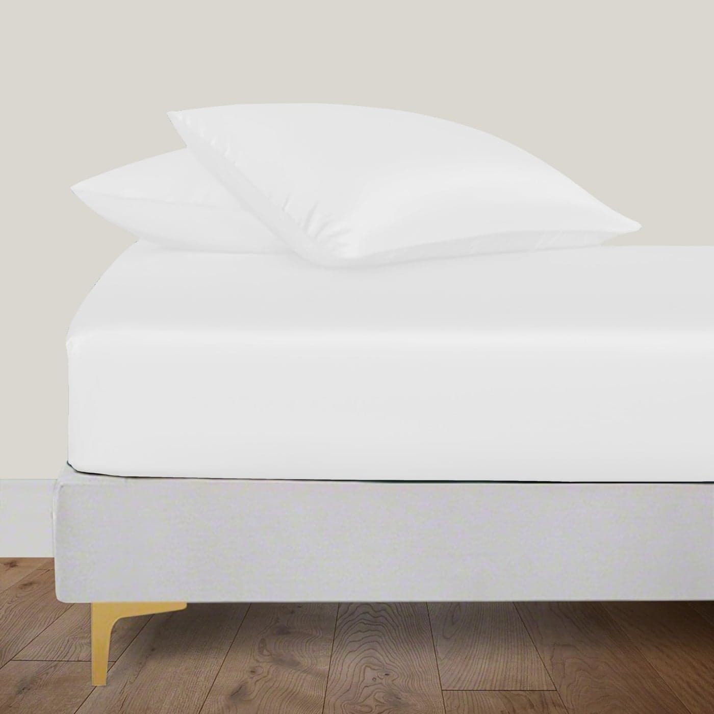 LINENWALAS Fitted Sheet Only Viscose Derived from Bamboo Bottom Sheet for King Size Bed 16 Deep Pocket All Around Snug Fit Cooling Breathable Soft Hypoallergenic White King
