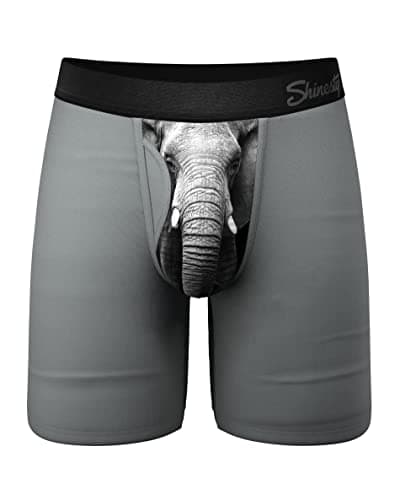 Shinesty Hammock Support Mens Underwear with Pouch | Mens Boxer Briefs Long Leg | US Medium Elephant