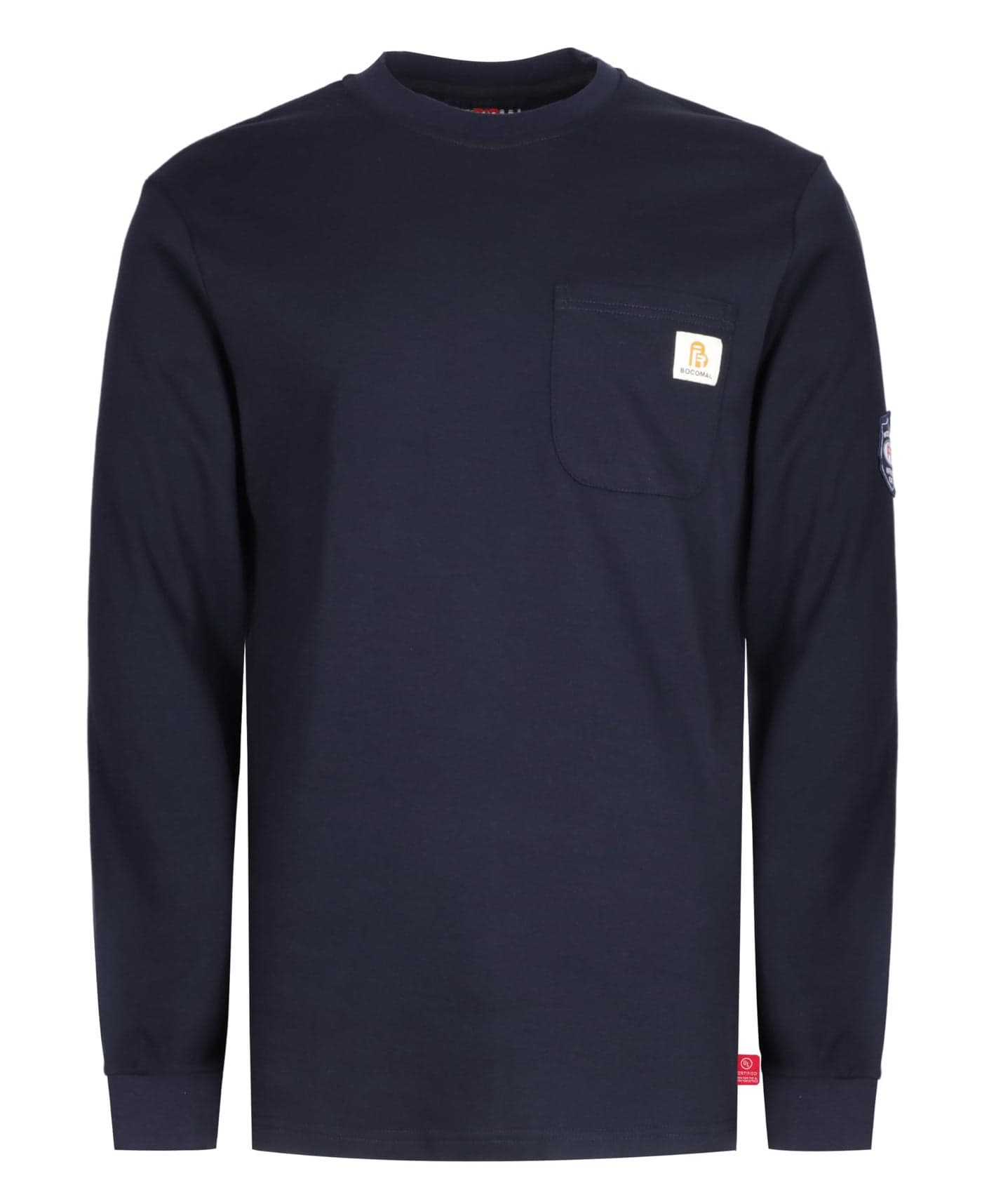 BOCOMAL FR Shirts Flame Resistant Shirt 100% Cotton NFPA2112 7oz Navy Men's FR T Shirt