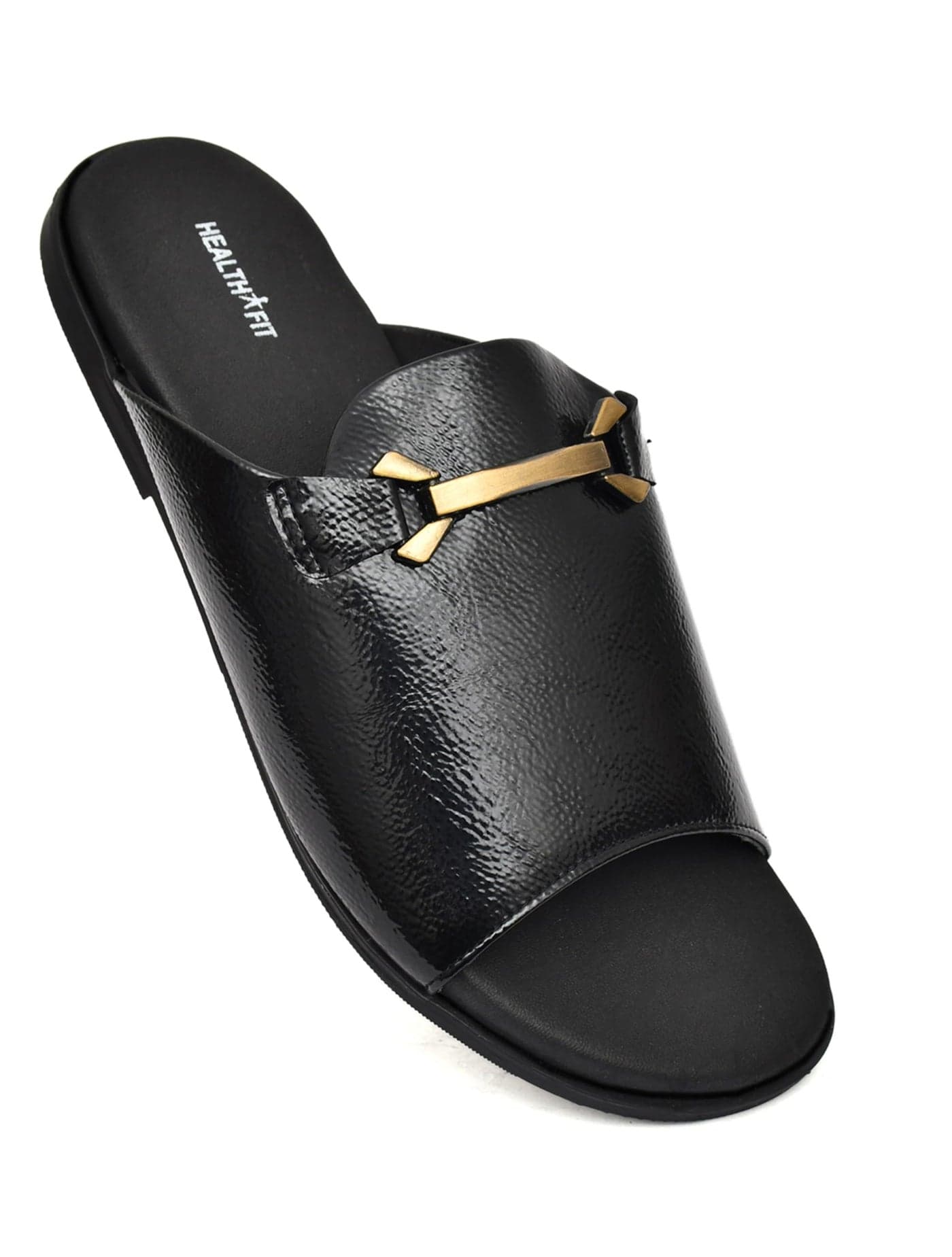 Extra Soft Comfortable Traditional Ethnic Chappal/Slippers Wedding & Festive Sliders for Gents/Boys Lightweight flexible TPR sole & Easy-to-wear slip-on design cushioned for Men HF7017BK UK-8