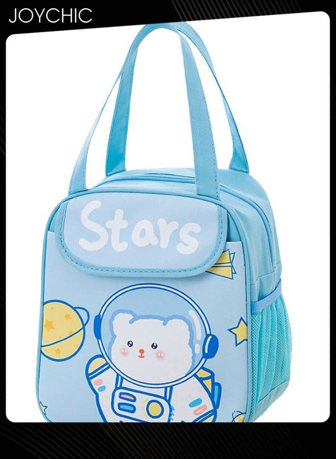 Cartoon Large Capacity Thermal Bento Bag Leakproof Flap Closure Zipper Lunch Box Organizer for School Travel Outdoor Picnic
