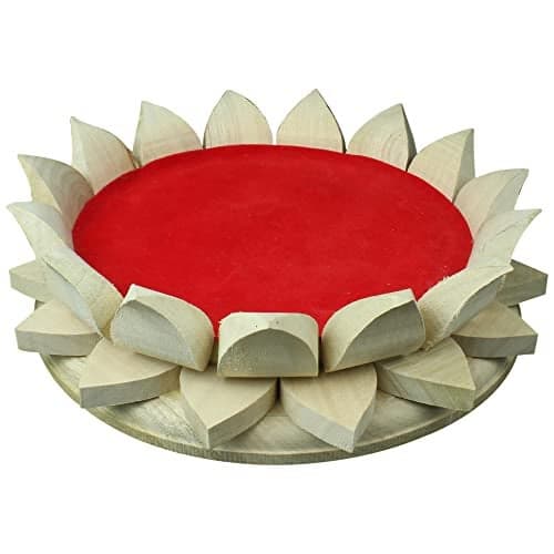 REMEDYWALA Wooden Lotus Kamal Aasan God Resides Keep in Pooja Room (6 INCH), Idol