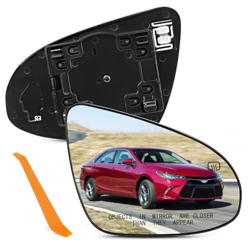 TOP-MAX Passenger Side Mirror Glass Compatible with Toyota Camry 2012-2017, Avalon Hybrid 2013-2018, Right Side Convex Rearview Mirror Glass Power Heated, Replaces 87917-06400