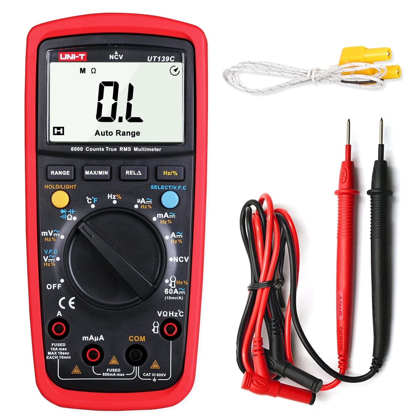 UNIT UT139C Digital Multimeter Auto Range True RMS Meter Handheld Tester 6000 Count Voltmeter Temperature Test