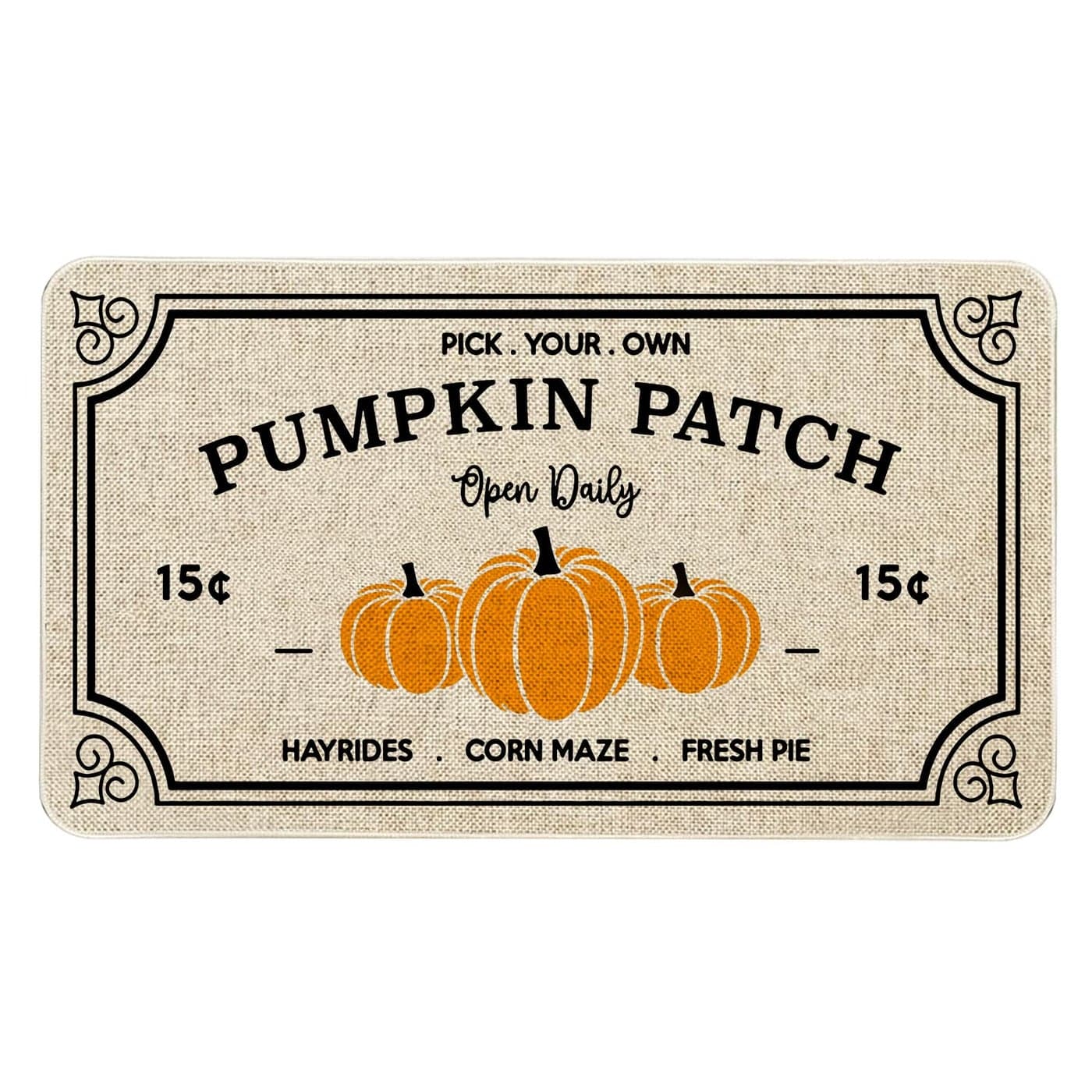 Mloabuc Fall Decor Door Mat 17x30 Inch Farmhouse Pumpkin Patch Mat for IndoorOutdoor Seasonal Decor