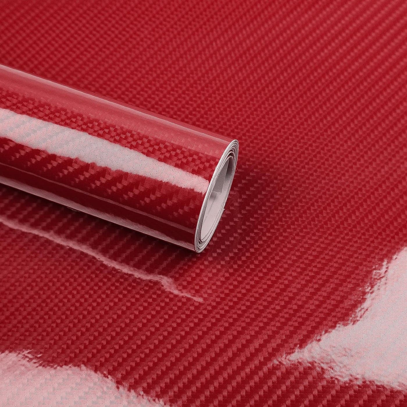 Lypumso 6D Carbon Fiber Vinyl Wrap Roll Glossy Car Wrap Film Featuring Bubble Free Air Release Technology Car Moto DIY Interior Exterior Decoration Carbon Fiber Red 1ft x 5ft