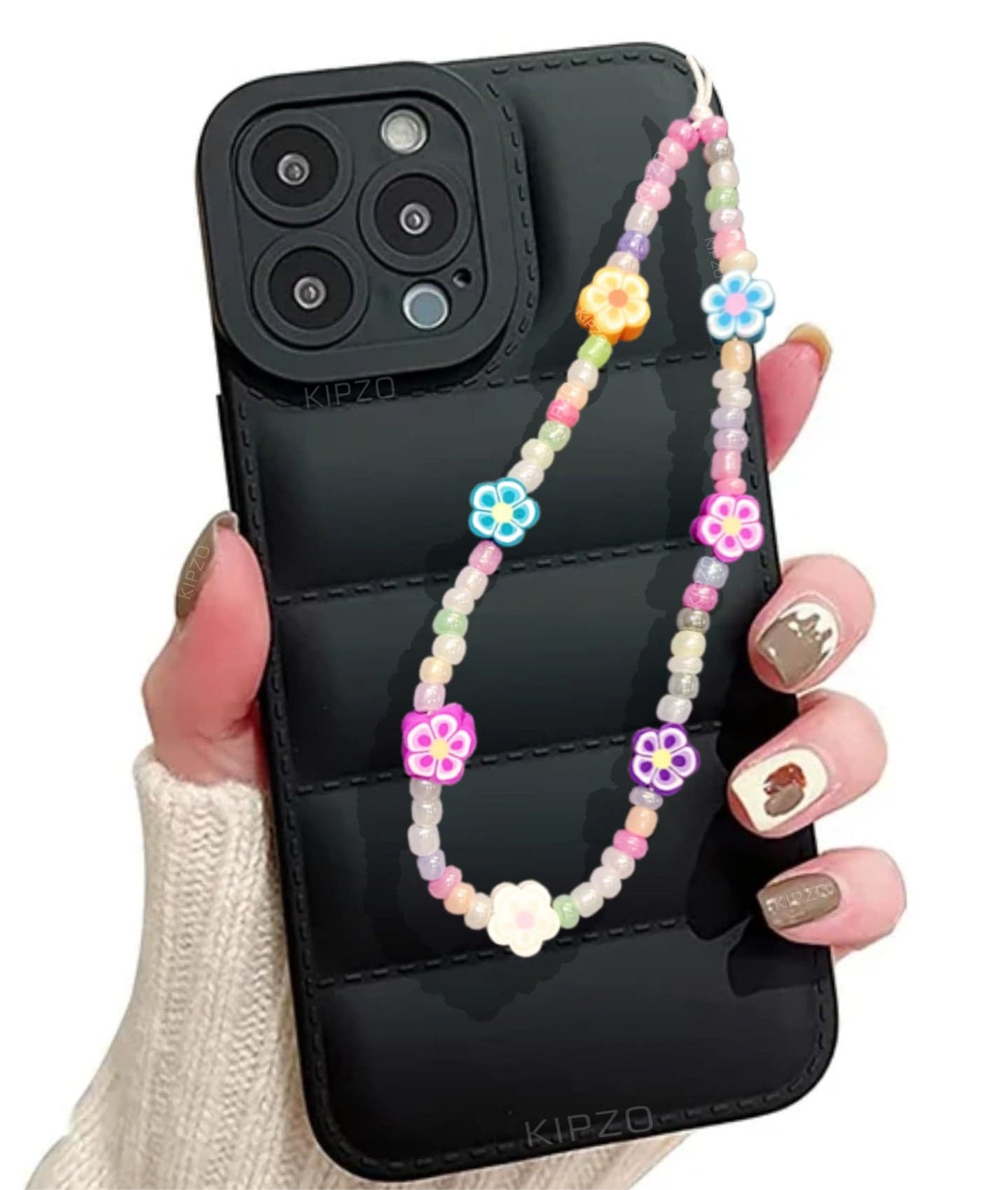 KIPZO® Butterfly beads phone charms aesthetic cute bracelet hanging jewelry crystal good luck string lanyard Handmade Acrylic pearl beaded cord wrist strap for mobile cover women girls kids