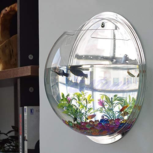 YS0911 Wall Mounted Fish Bowl Hanging Betta for Tank Aquarium Wall Decor Plant Fish Bubble Bowls Clear Acrylic 5.9"" 7.7"" 10.2"" Aquariums & Fish Bowls