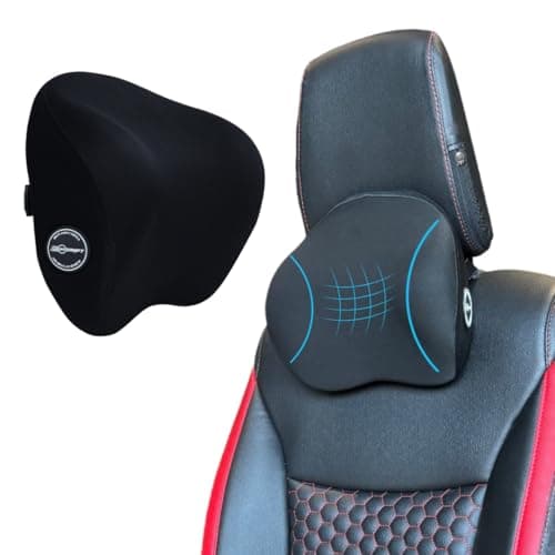 Neodrift ‘CurveNeck Pro’ - Neck Rest Cushion Orthopedic Velvet Memory Foam Pillow for Neck, Head, Shoulder Support - Pain Relief for Car, 1 Pc (Colour-Black)