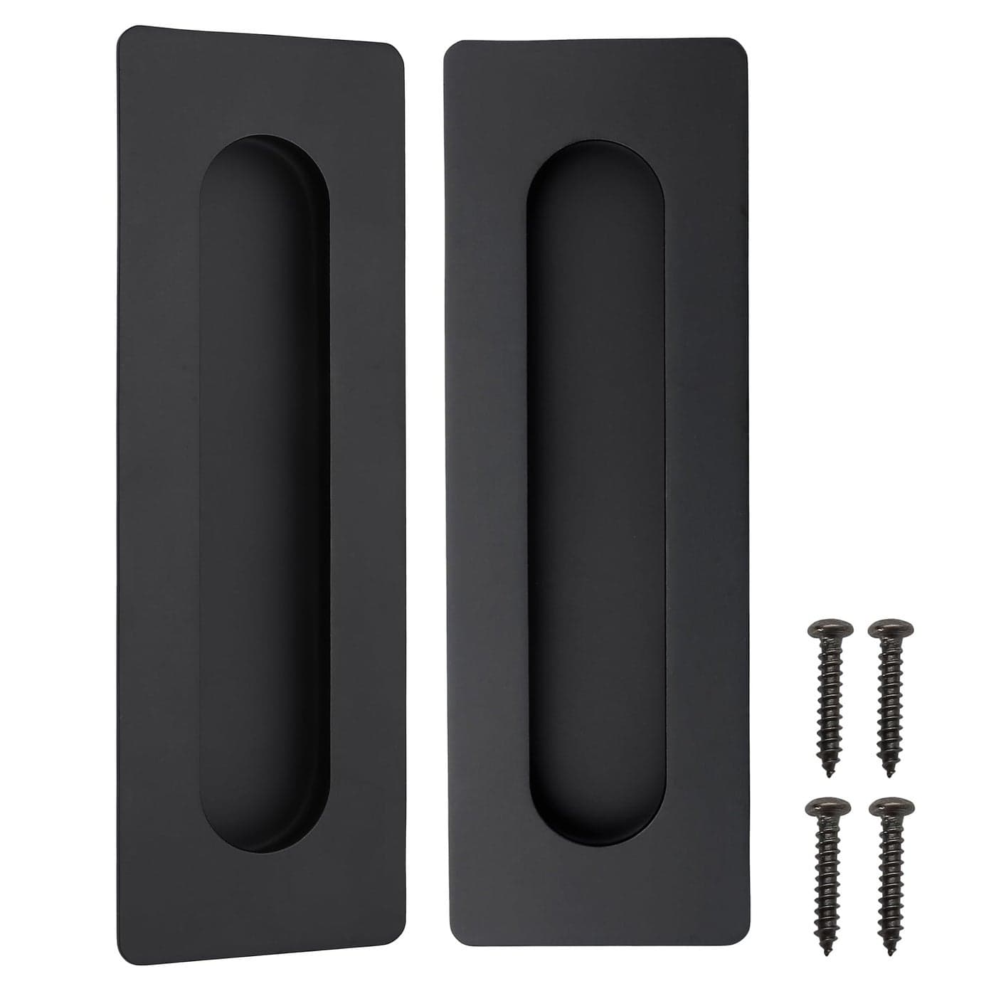 Cozy Tower 7 Inch Recessed Finger Pulls for Pocket Door Sliding Door Closet Door Pulls Handles Matte Black Stainless Steel Hardware Barn Door Pulls 2 Pack