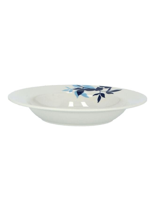 Serving Soup Plate White/Blue 10inch