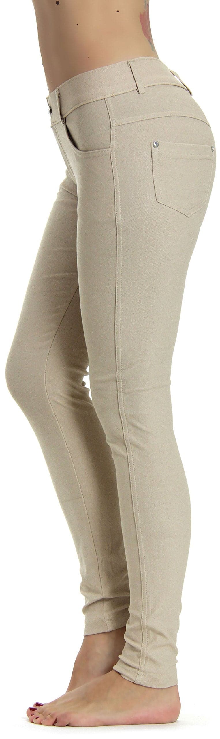 Prolific Health Womens Jean Look Jeggings Tights Slimming Many Colors Spandex Leggings Pants SXXXL XXLarge US Size 1820 Beige