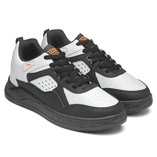 ASIAN Men's White Casual Sneaker Shoes with Synthetic Upper Lightweight Comfortable Mid Top Sneaker Shoes for Men's & Boy's Moscow-11,UK 10