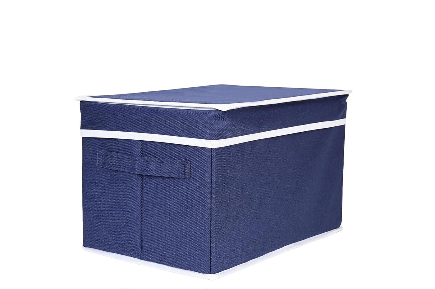 ANYTIME Non Woven Foldable Storage Box With Durable Handle Organizer | Durable Clothes, Toys, Books, Garment, Towel, Blanket Wardrobe Space Saving Multi-purpose Household Solutions (Blue, Pack Of 1)