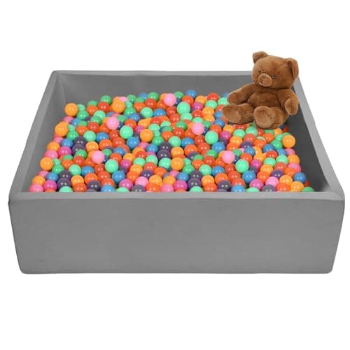 TRENDBOX Extra Large Ball Pit 472x472x138in Memory Foam Pit Soft Pool Soft Equipment for Toddlers Kids Black Balls NOT Included