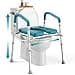 PELEGON Raised Toilet Seat with Handles 400lb Adjustable Height Width Toilet Chair with Arms Toilet Riser with Handles Toilet Chair Over Toilet Handicap Toilet Seat for Elderly Teal