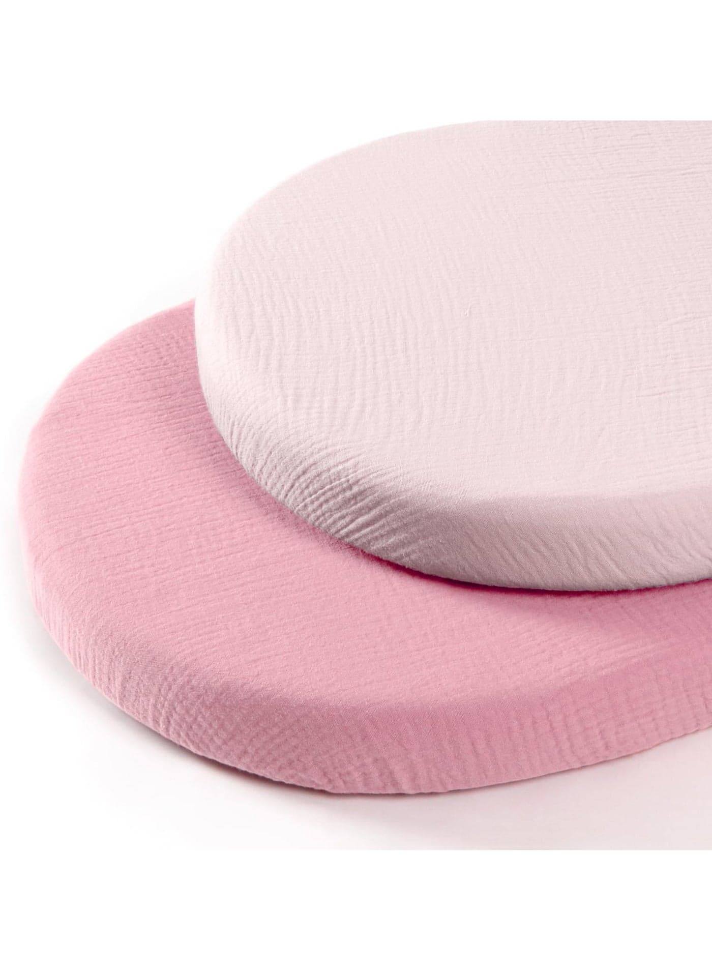 Baby Muslin Bassinet Sheets: Cotton Bassinet Sheets Neutral for Boys and Girls - Fitted for Oval Rectangle or Hourglass (Light Pink & Soft Pink)