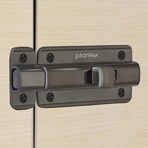 Plantex Premium Heavy Duty Door Stopper/Door Lock Latch for Home and Office Doors/Baby Latch - Pack of 6 (Satin Black-Matt)