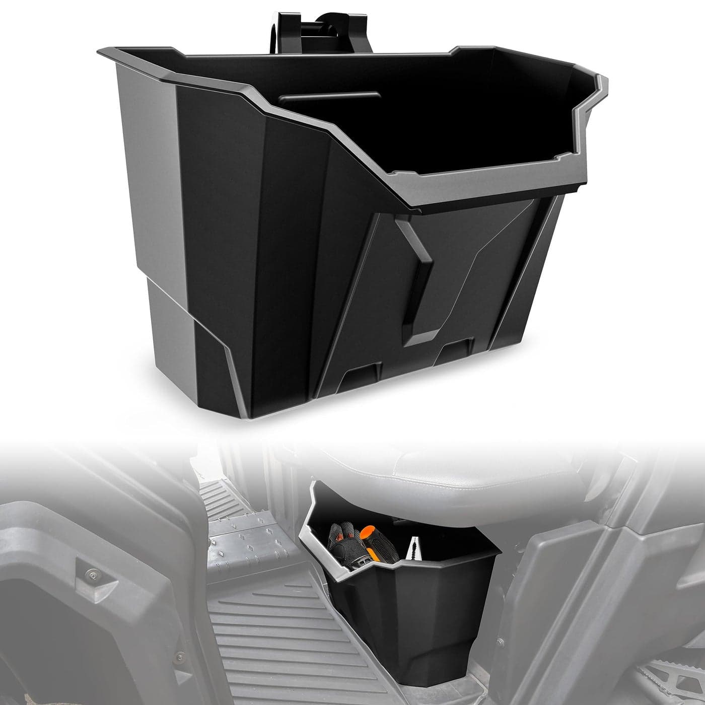 SAUTVS UTV Under Seat Storage Box Driver Underseat Storage Bin for Can Am Defender HD5 HD7 HD8 HD9 HD10 MAX 20162025 Accessories Replacement 715003399