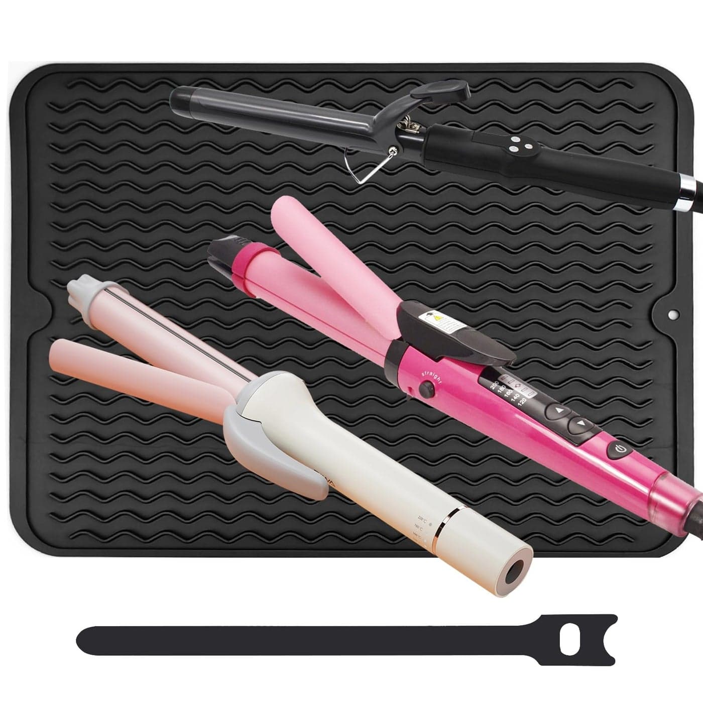 Heat Mat for Curling Iron Oversize Silicone Resistant Mat for Hair Tools Hot Pad for Hair Straightener Flat Irons and Hot Hair Styling Tools Home Travel Gym Salon 157 x 118