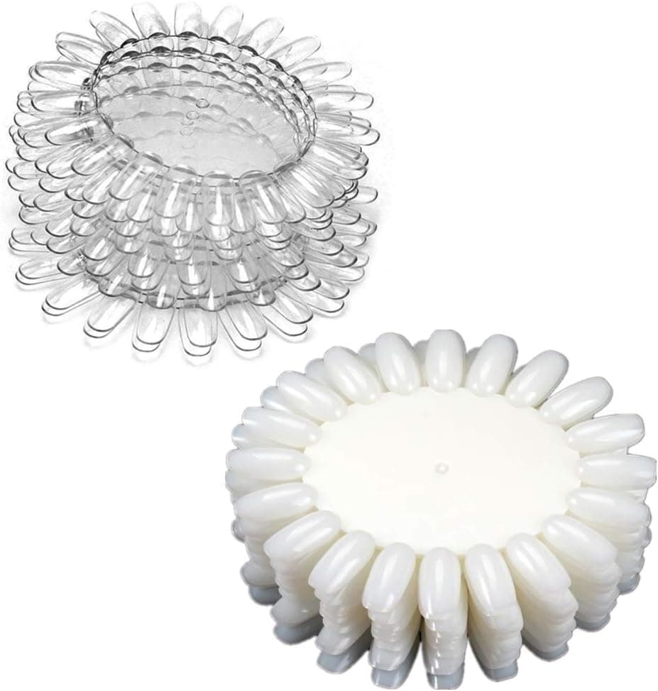 400 Tips Nail Polish Sticks Nail Art Tips Polish Nail Art Wheel Tool White Clear Tip for Display and Practise