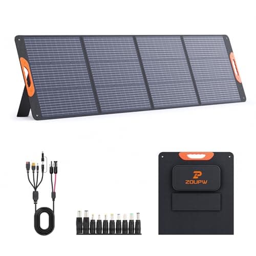 ZOUPW 220W Portable Solar Panel for Power Station,23.5% Efffciency Mono Foldable Solar Charger for Jackery 1000 V2/EcoFlow Delta/Bluetti/Anker Solix,IP67 Waterproof for RV Camping Home Backup