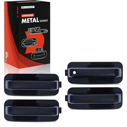 APremium Upgraded Metal Exterior Door Handles Compatible with Ford F150 F150 20152020 Crew Cab Pickup Smooth Black 4PC Set Front and Rear Driver and Passenger Side
