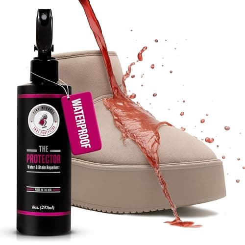 Pink Miracle The Protector Water and Stain Fabric Guard Repellent Spray for Shoes For Leather, Suede, Nubuck, Canvas and more (8 oz.)