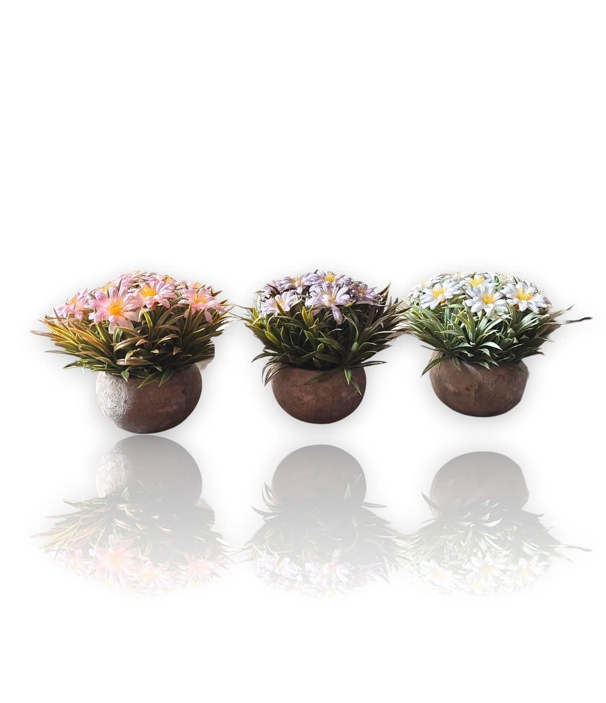 KharidoLive Mini Pot Benn Grass Artificial Plants for Home Decor Multicolour Set of 3